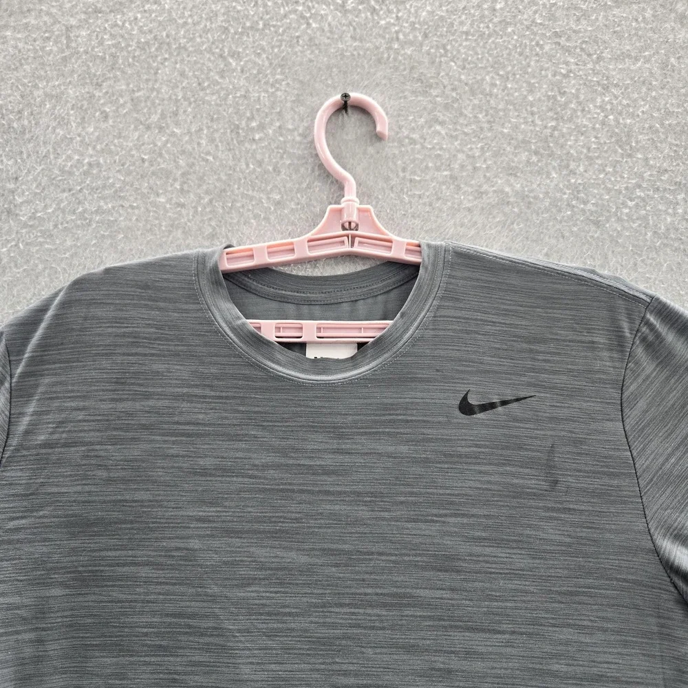 Nike Men Shirt L Blue Activewear Logo Short Sleeve‎